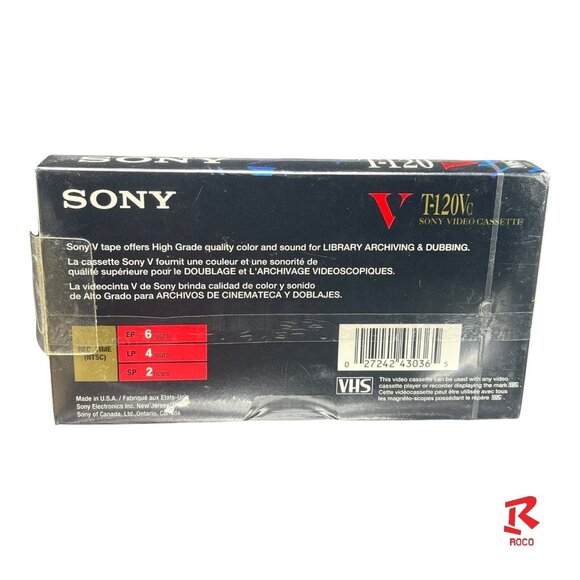 📼Sony T-120 SEALED Premium Grade Blank VHS VCR Video Cassette Tapes 6 Hours📼 - Picture 3 of 5